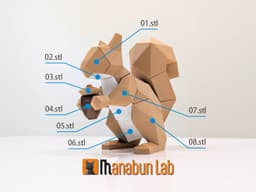 Low Poly Squirrel Magnet Puzzle (No supports, no AMS) 3d model