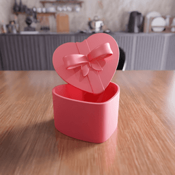 Heart Shaped Storage Box - Valentine Storage Container 3d model