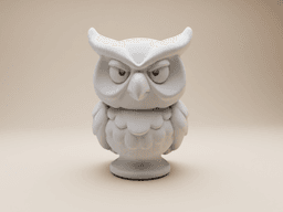Owl Guardian Bust (Whimsical Clay Style) 3d model