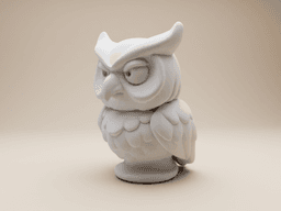 Owl Guardian Bust (Whimsical Clay Style) 3d model