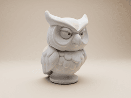 Owl Guardian Bust (Whimsical Clay Style) 3d model