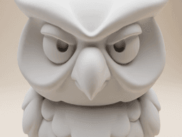 Owl Guardian Bust (Whimsical Clay Style) 3d model