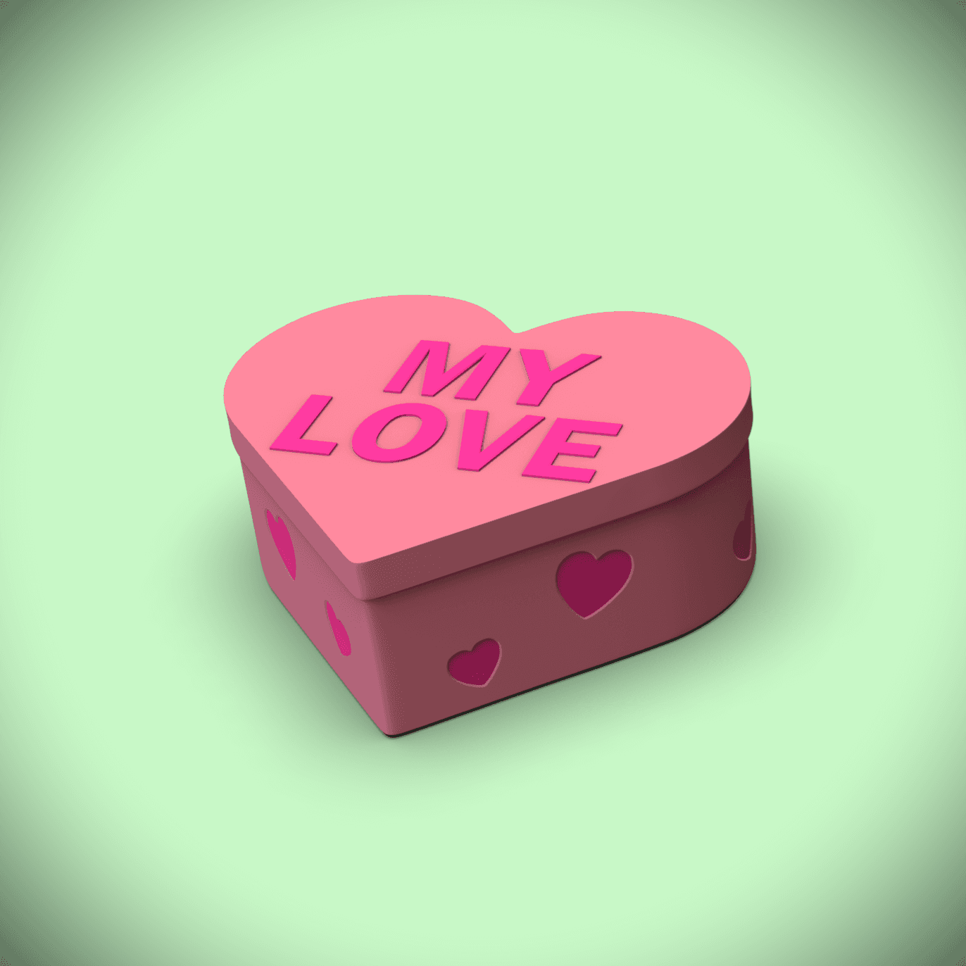 My Love -Candy Heart Gift Box (+Bambu 3mf) 3d model
