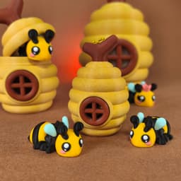 Cute Flexi Bees (Toy, Keychain & Magnet) 3d model