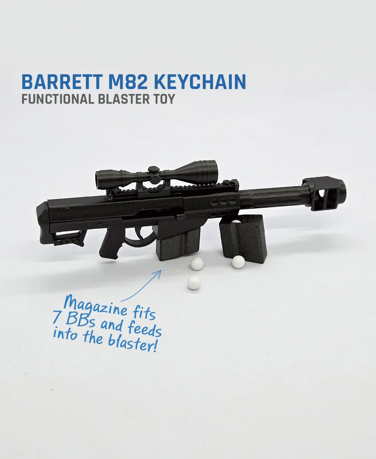 Barrett M82 Keychain — Functional Blaster Toy 3d model