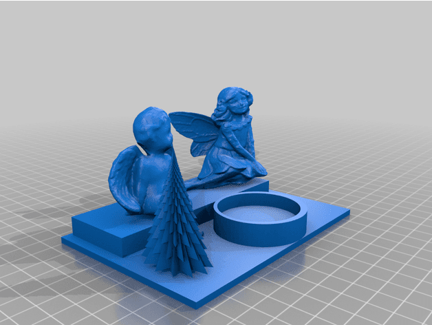 Christmas Angel tea light light 3d model