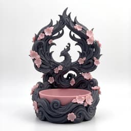 Phoenix Cherry Blossom Jewelry Tray 3d model