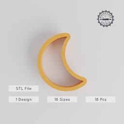 Moon Shape Cutter Set, 18 Sizes, Perfect for Cookies, Fondant & Clay, Night Sky, Crescent, Celestial Body PRODUCT_106 3d model