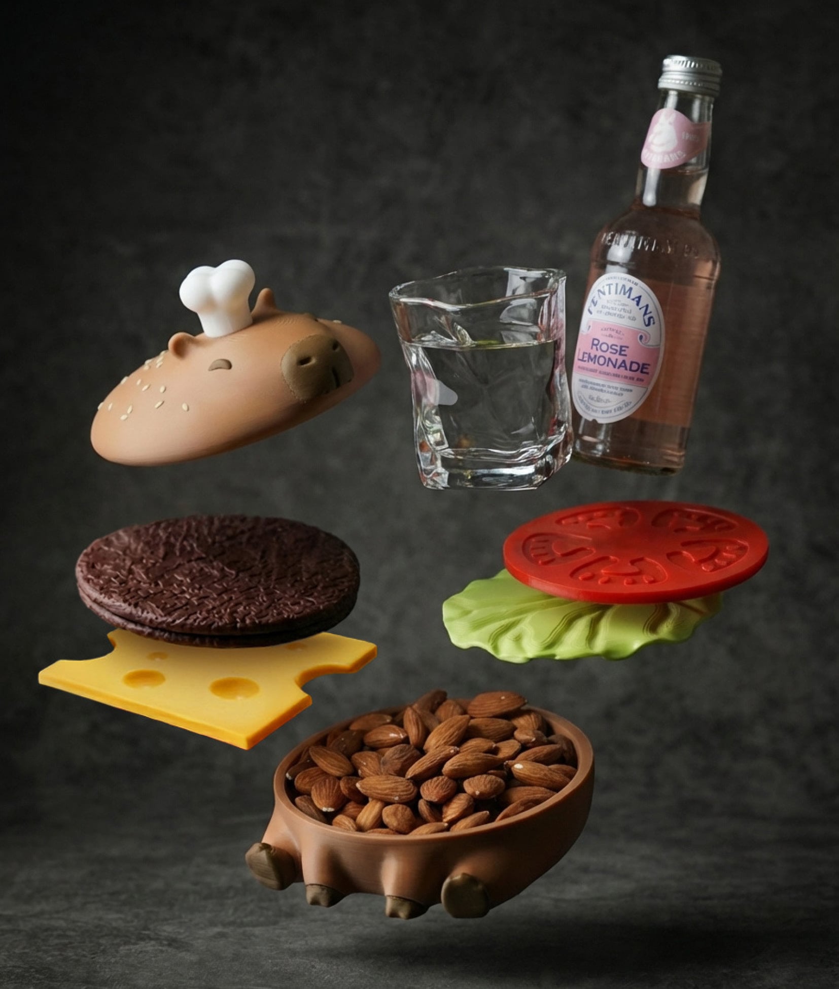 Capy-Burger Coaster Set 3d model