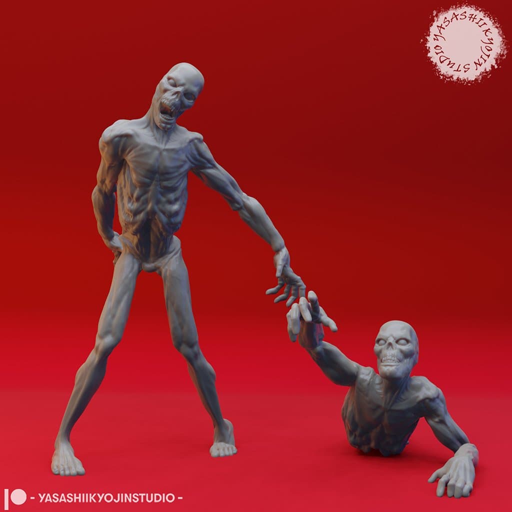 Zombies - Tabletop Miniature 3d model