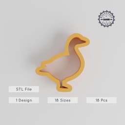 Goose Shape Cutter Set, 18-Piece Animal Cookie & Fondant Cutters, Waterfowl & Bird Design, 0.75" to 5" PRODUCT_135 3d model