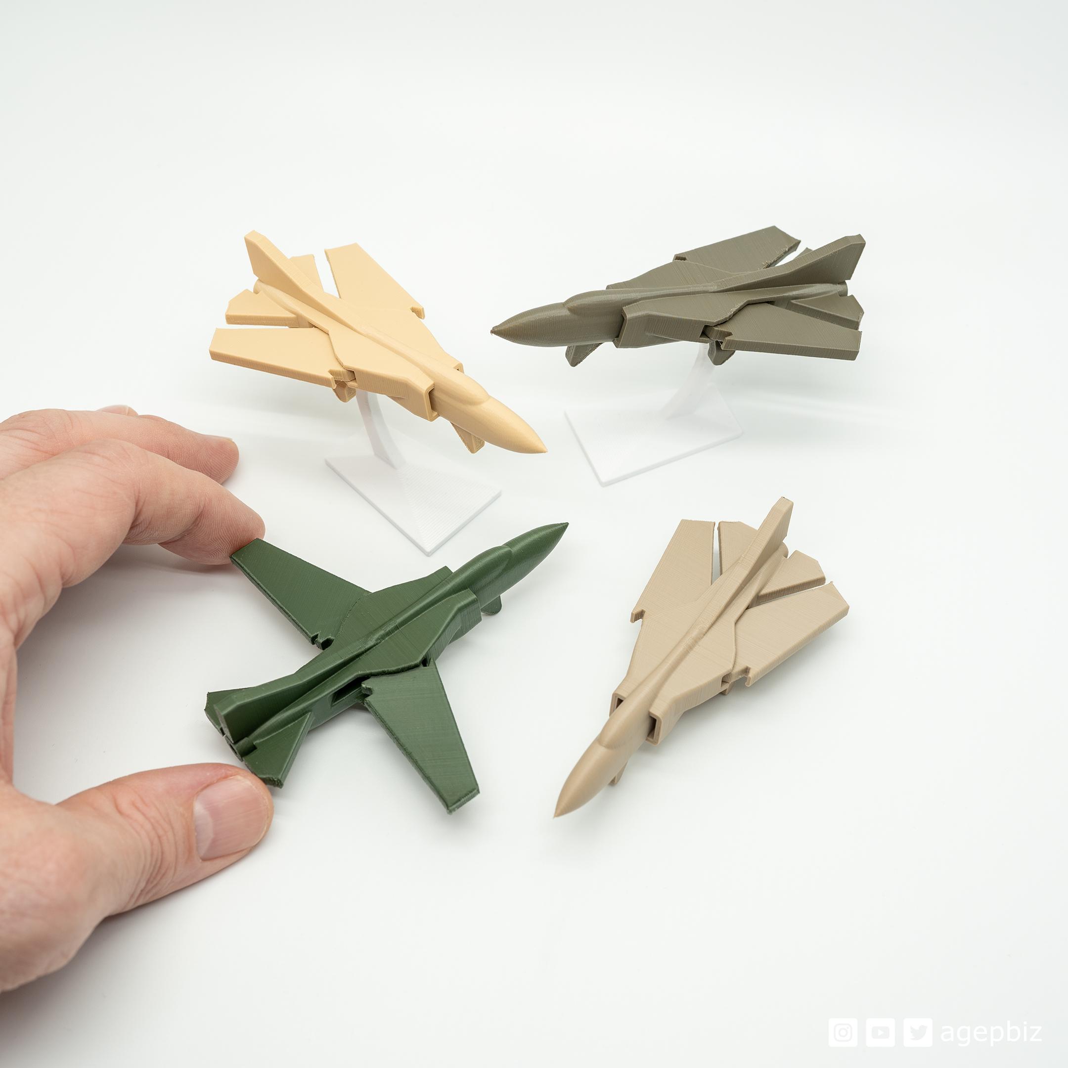 Print-in-place and articulated MiG-23 Jet Fighter with Improved Wingdesign 3d model