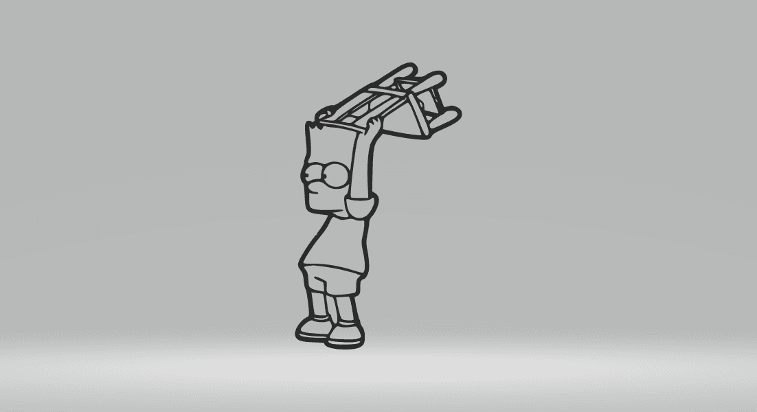 Bart Simpson Chair Meme 2D-Art.stl 3d model