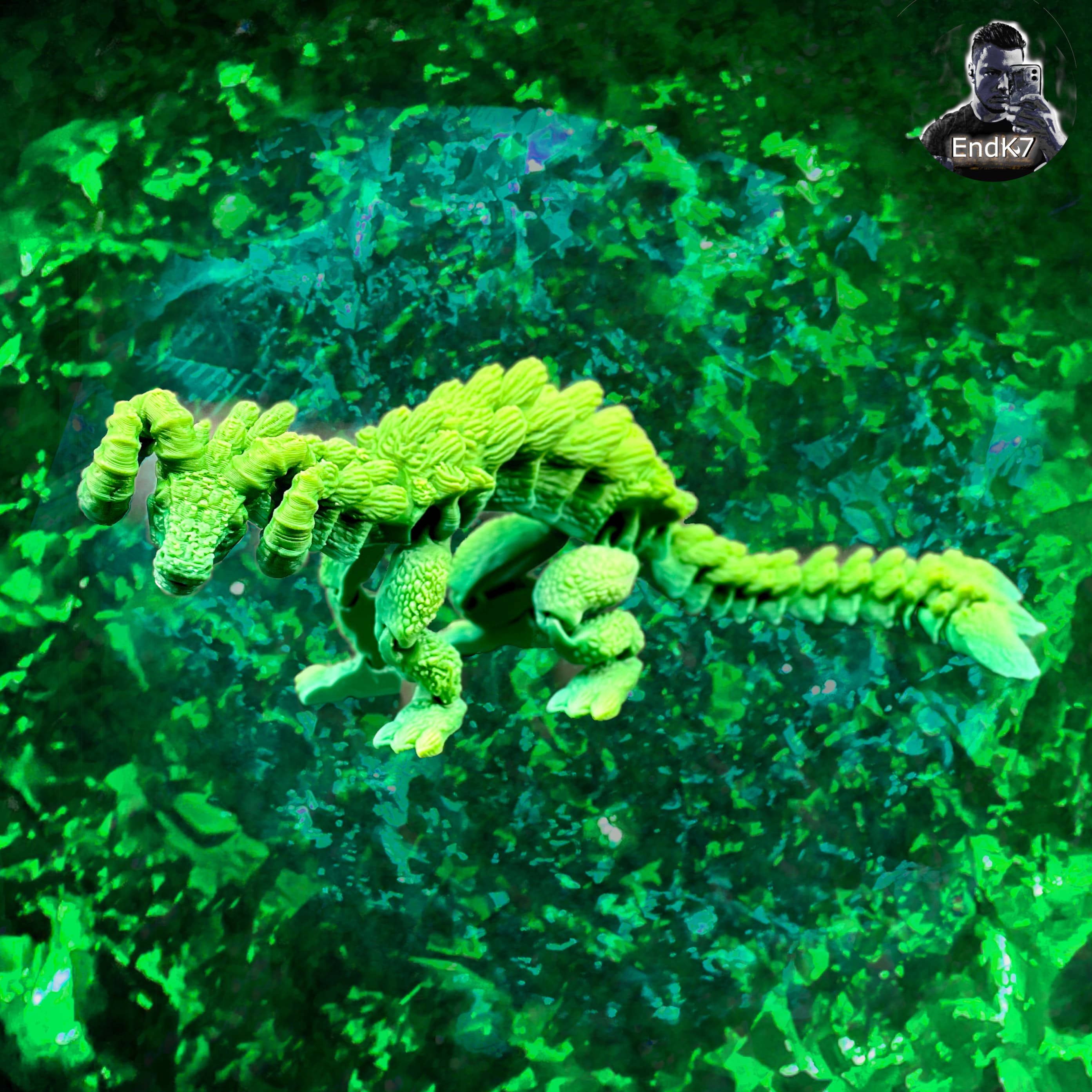 Mythical RamHorn Dragon - Articulated - Print in Place - No Supports 3d model