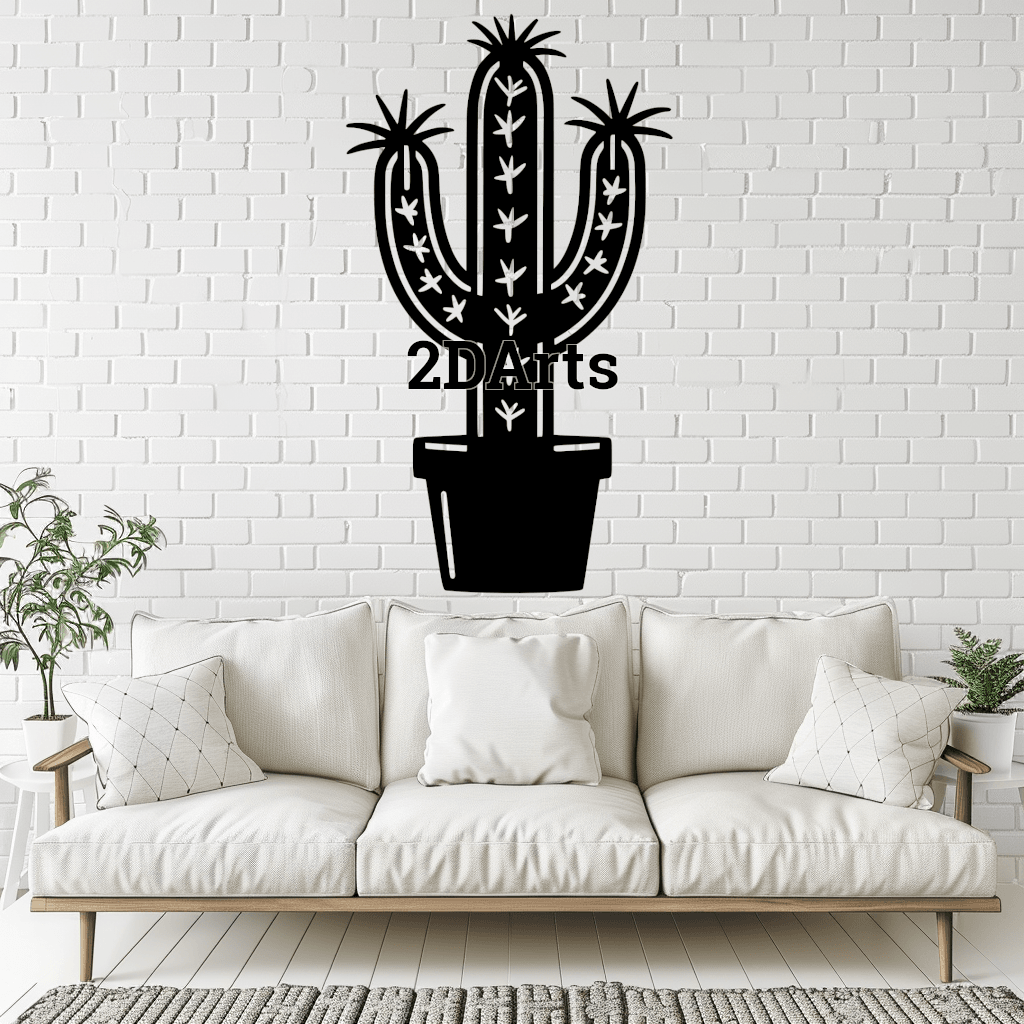 Cactus 2D Wall Art/Window Art - Digital STL & SVG File for 3D Printing or Laser Cutting 3d model