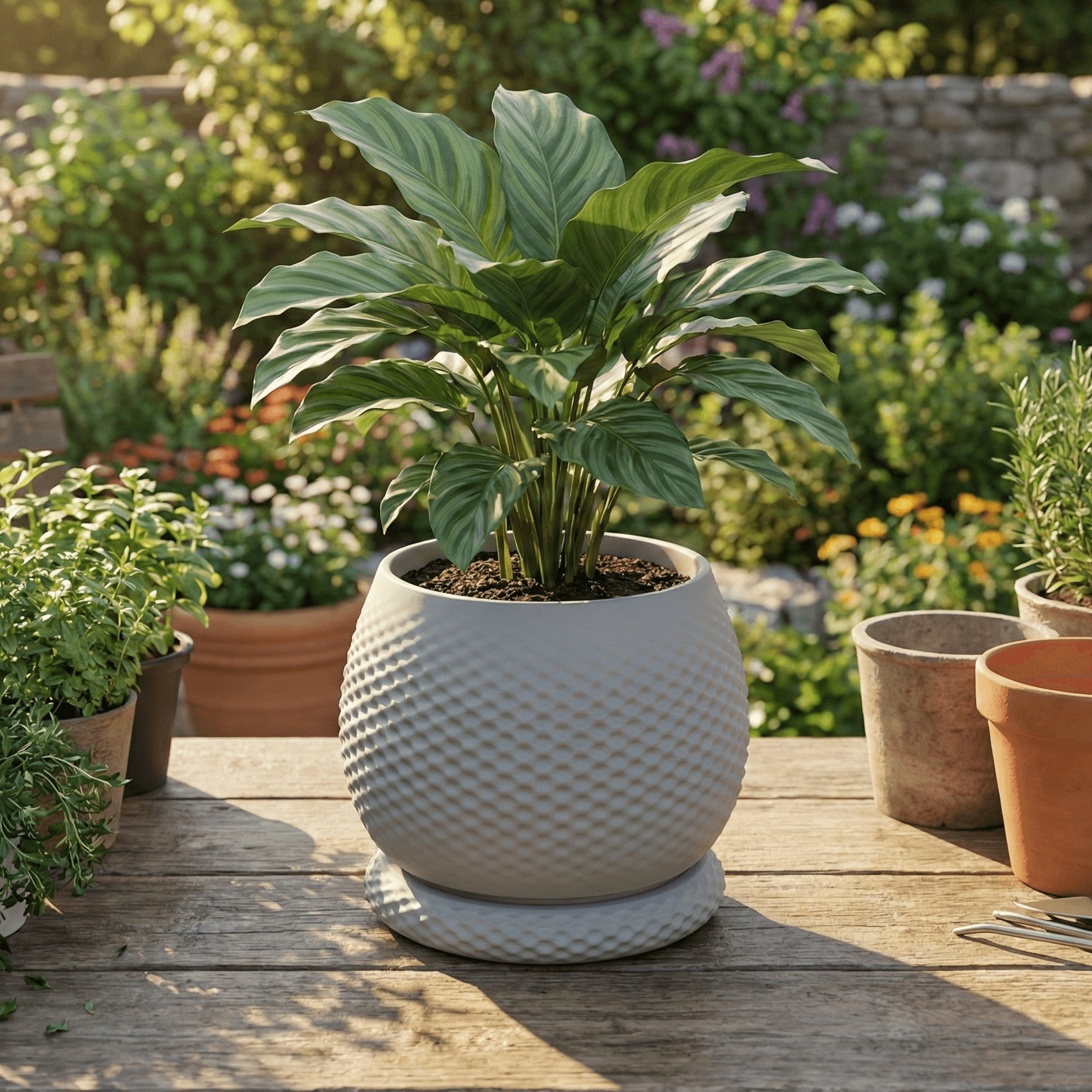 Planter with dripping tray 3d model