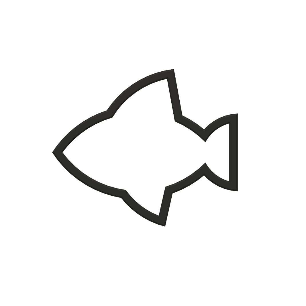 Minimalist Shark Cookie Cutter STL File - 4 inches 3d model