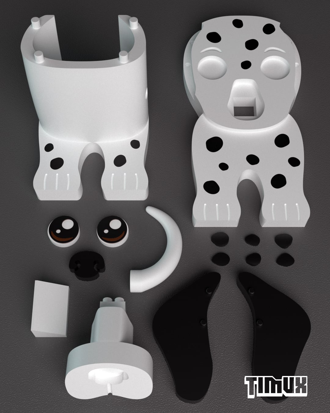 DALMATIAN GLASSES HOLDER 3d model