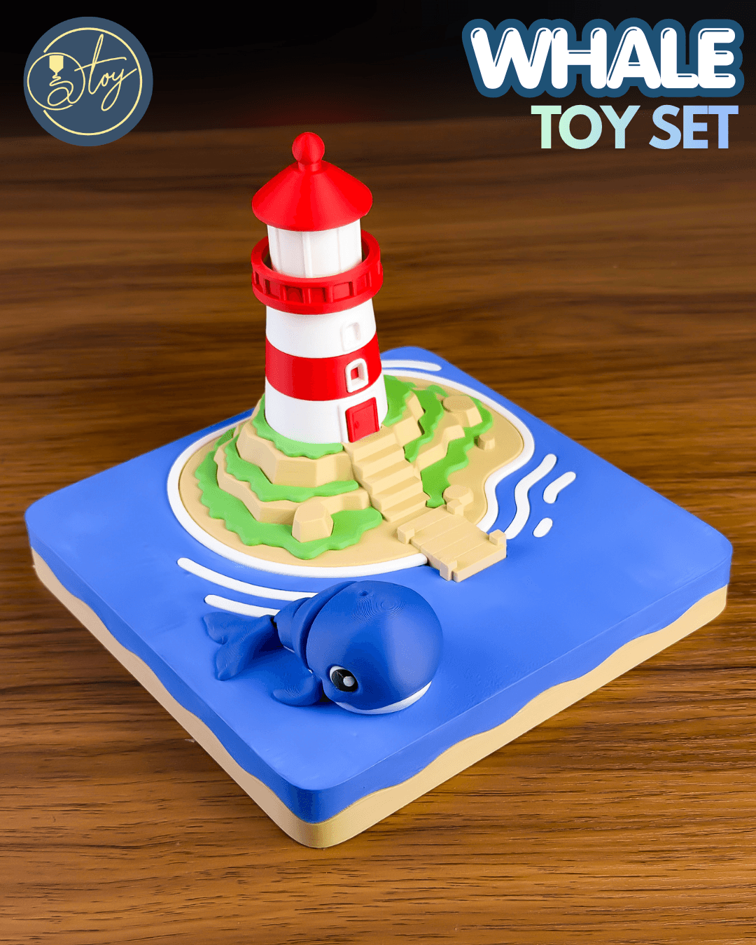 Lighthouse & Whale Collection 3d model