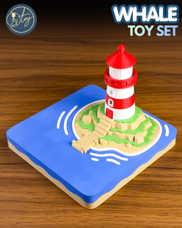 Lighthouse & Whale Collection 3d model