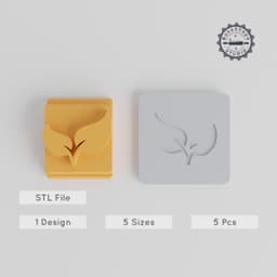Leaf Stamp Tile Set, 5 Sizes, Perfect for Clay, Cookies & Fondant, Nature Inspired, Botanical Design, Greenery Craft Tool PRODUCT_5137 3d model