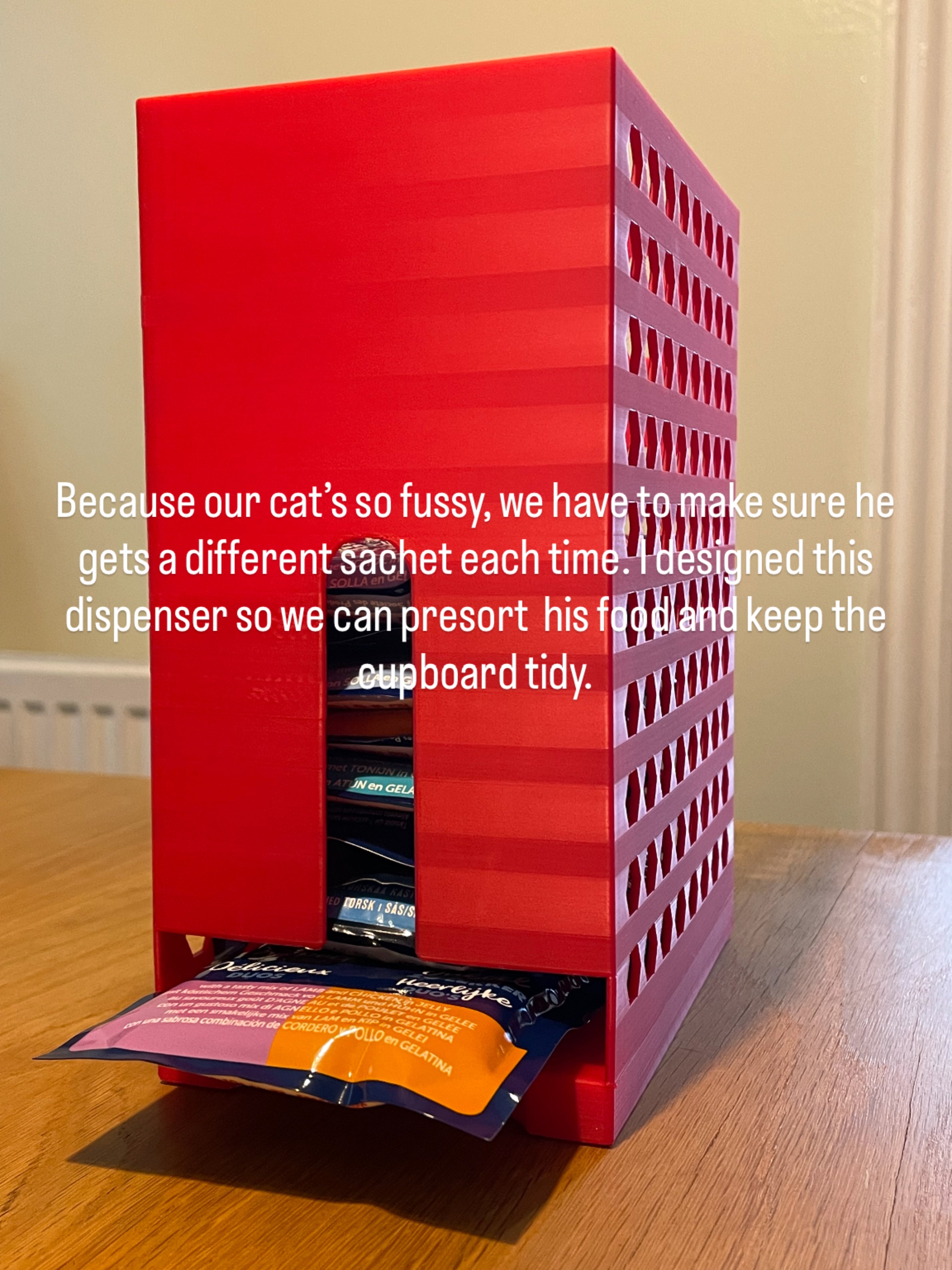 Cat food pouch dispenser mk2.stl 3d model