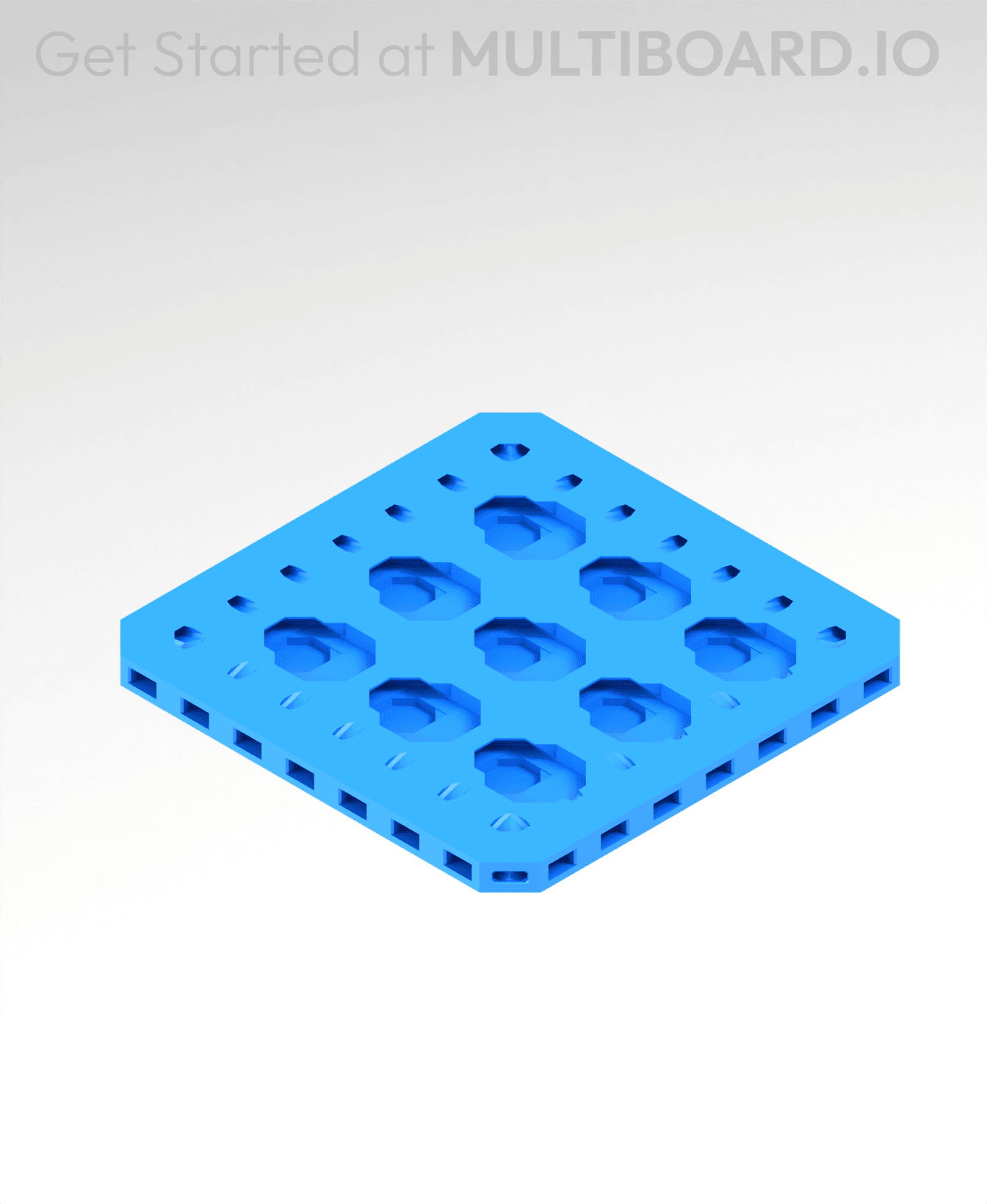 4x4 MU - Point Hole MU - MultiBoard Plate 3d model