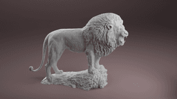 Realistic Majestic Lion Growling 3D print model 3d model