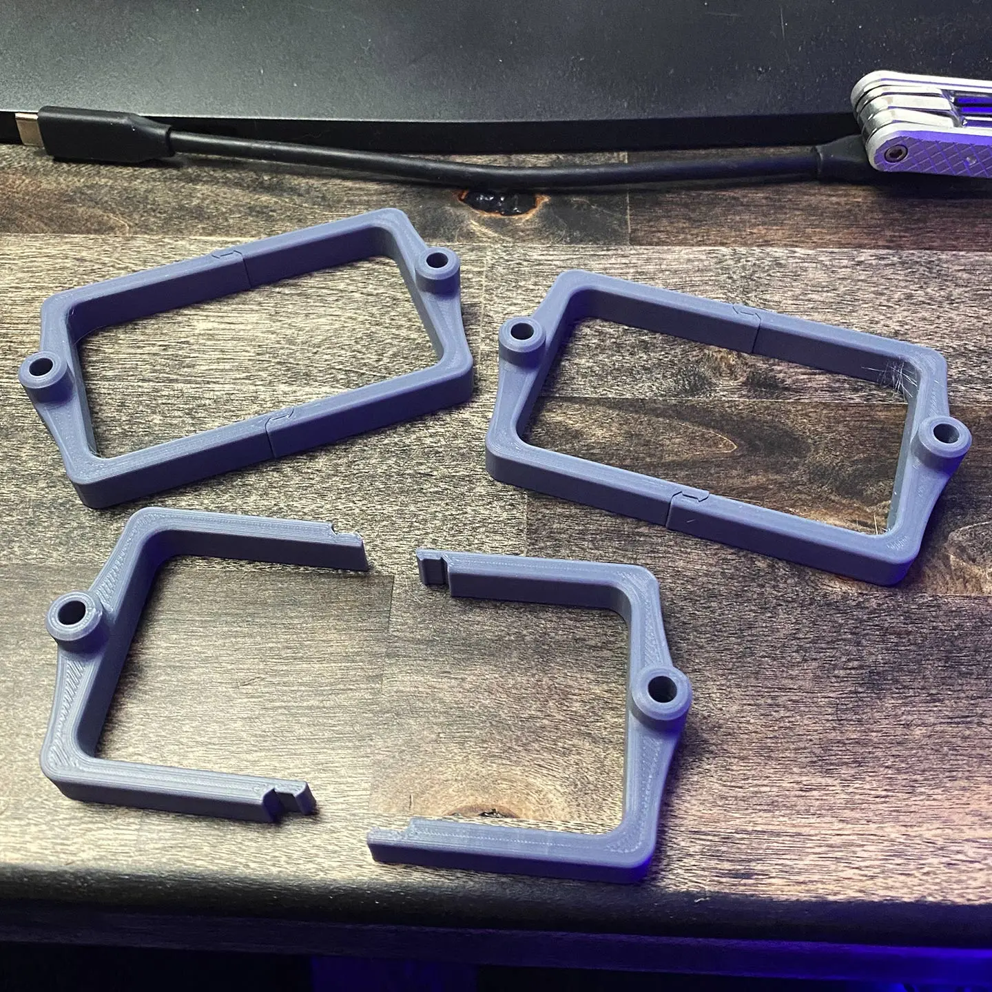 Outlet Spacer - 2pc for Easy Install - Printed Pieces Apart and Clipped Together. - 3d model