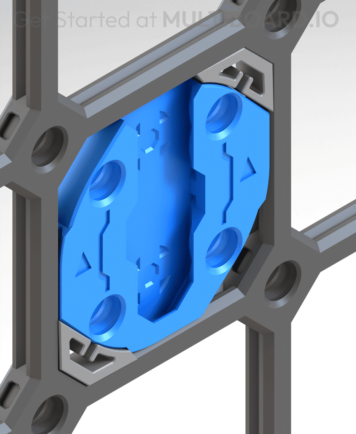 Multiple Thread Rail Rail - Small Threads - Square Plate Twist Lock - 3D model by MultiBuild ...