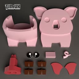 PIGGY GLASSES HOLDER 3d model