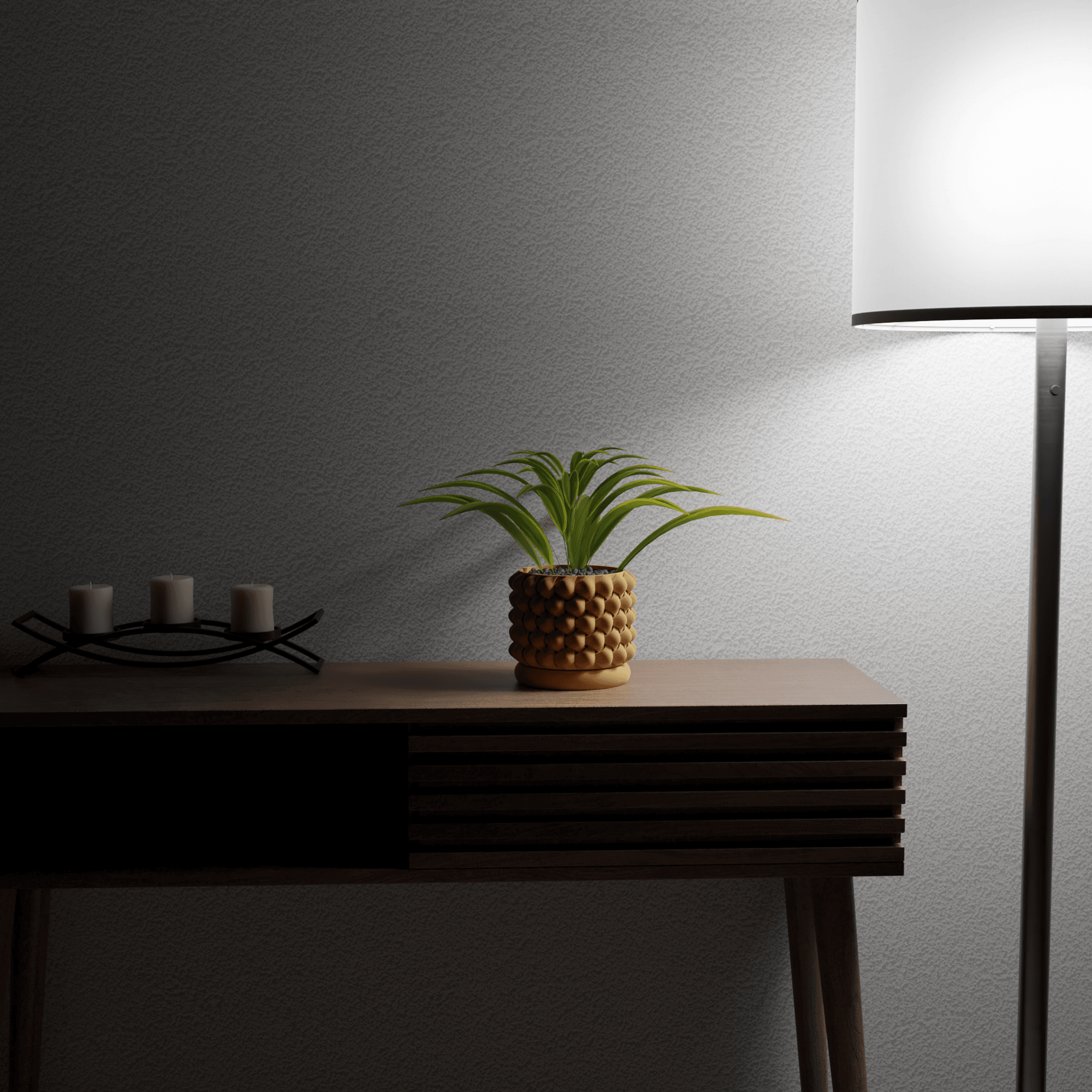 Planter with tray 3d model