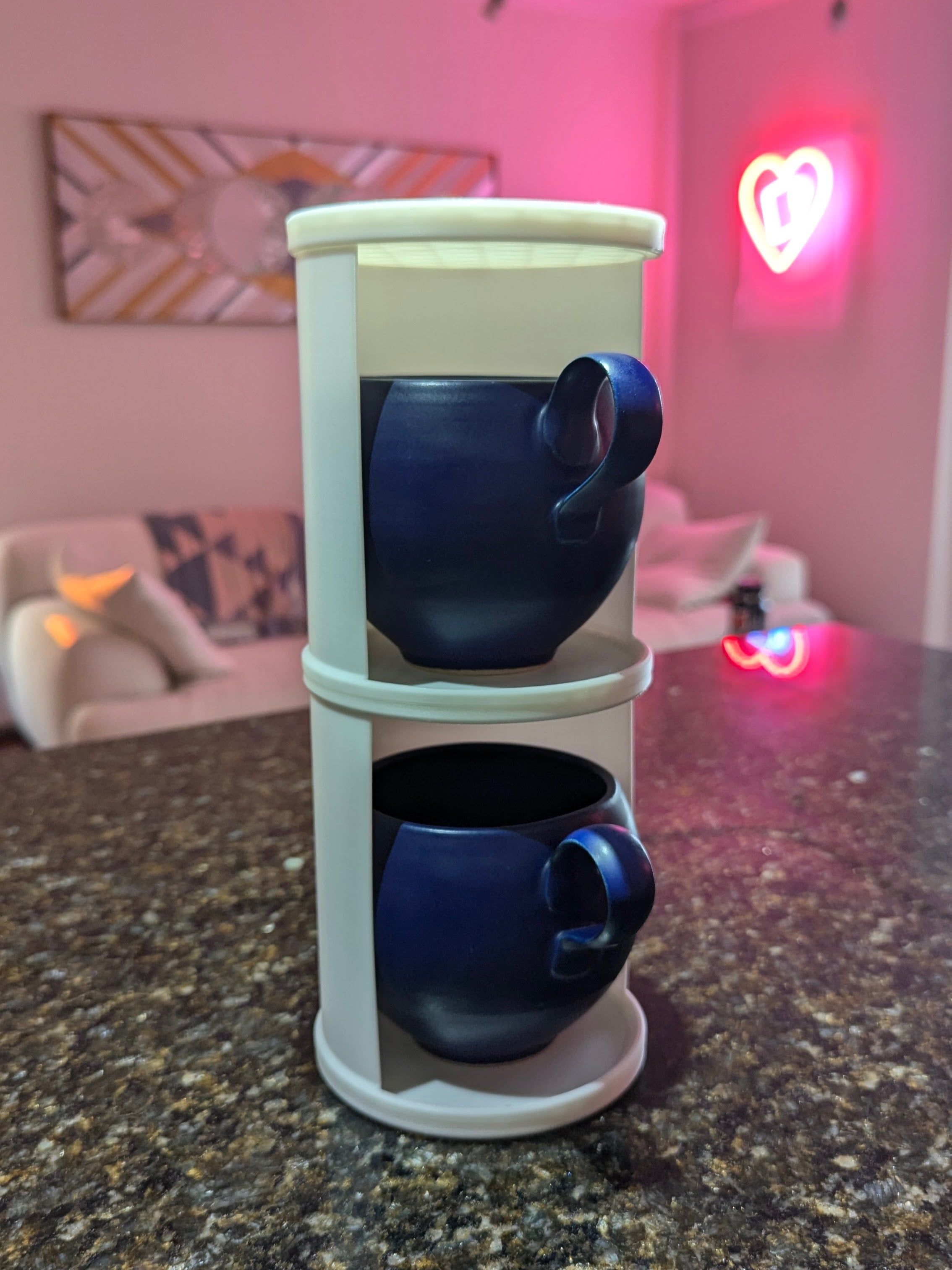 Mug Stacker (optional Ember charger support) 3d model