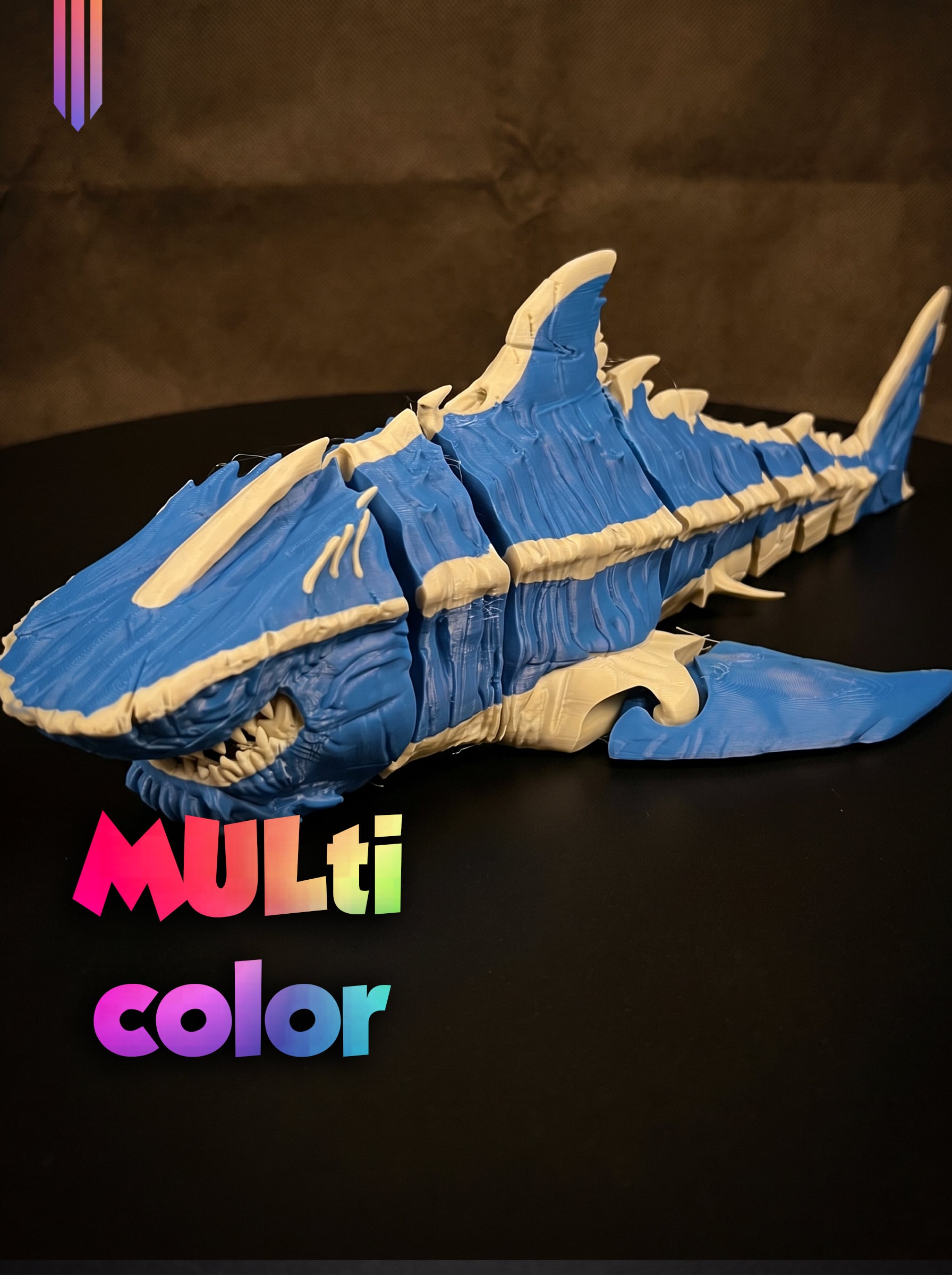 Articulated Shark Flexi 3MF | Ocean Toy Multi-Color | Flexi 3d model