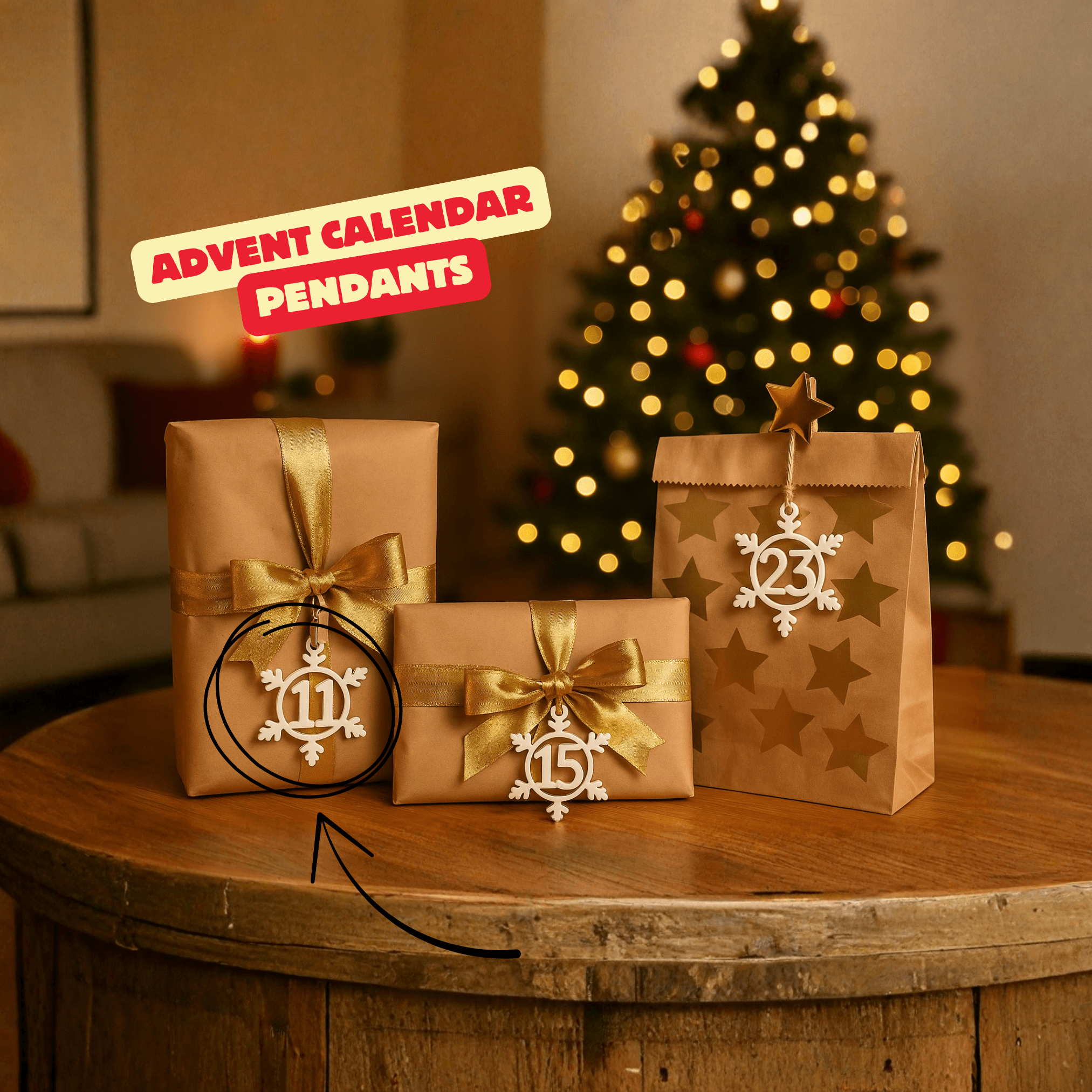 ADVENT CALENDAR PENDANTS / CHRISTMAS DECOR / HOMEDECOR / SELFMADE CALENDAR 3d model