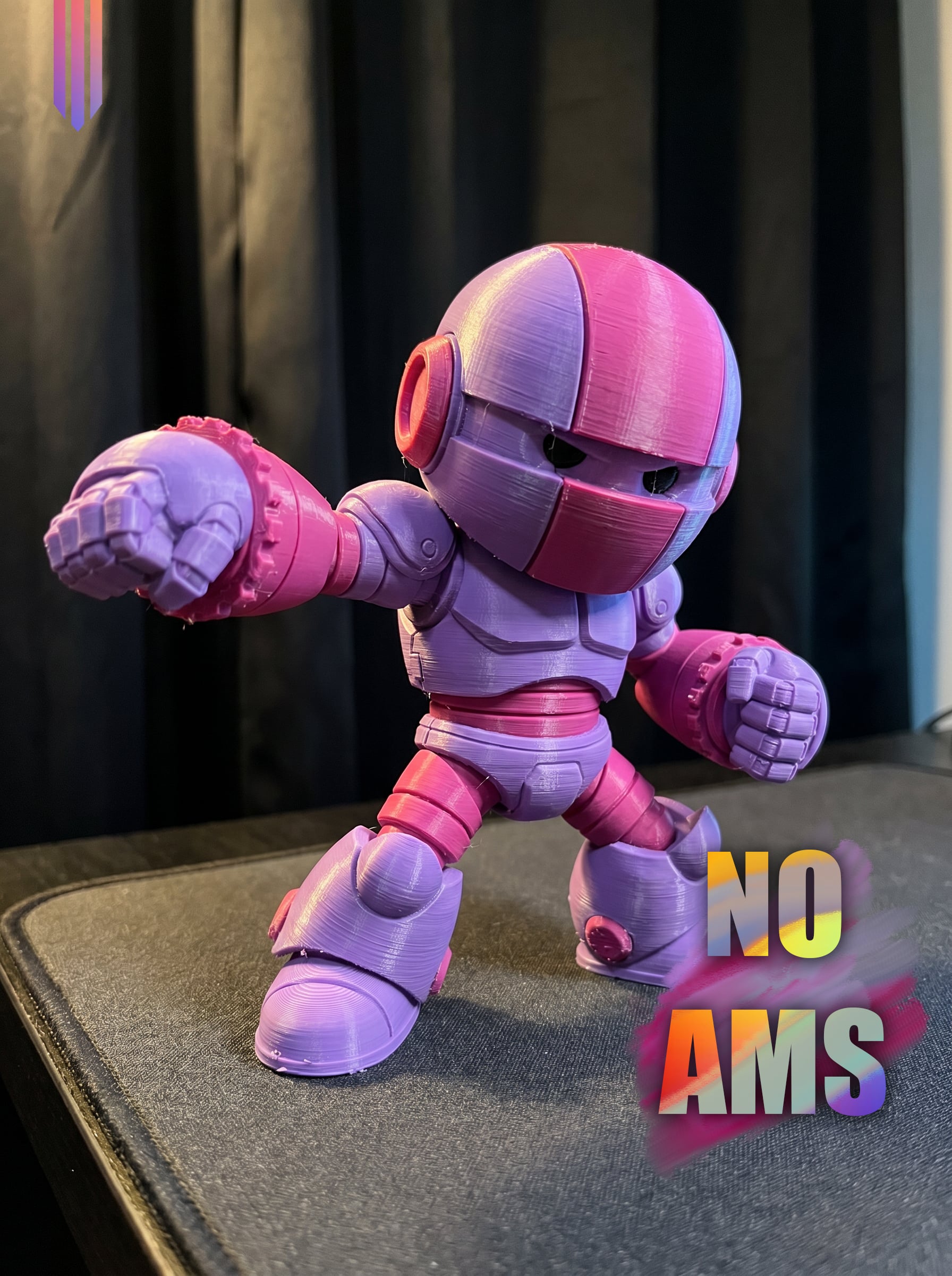 Chibi Combat Robot STL | Sci-Fi Figure 3D Print | No AMS 3d model