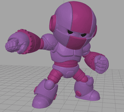 Chibi Combat Robot STL | Sci-Fi Figure 3D Print | No AMS 3d model