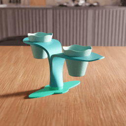 Dual Balance Wave Planter 3d model