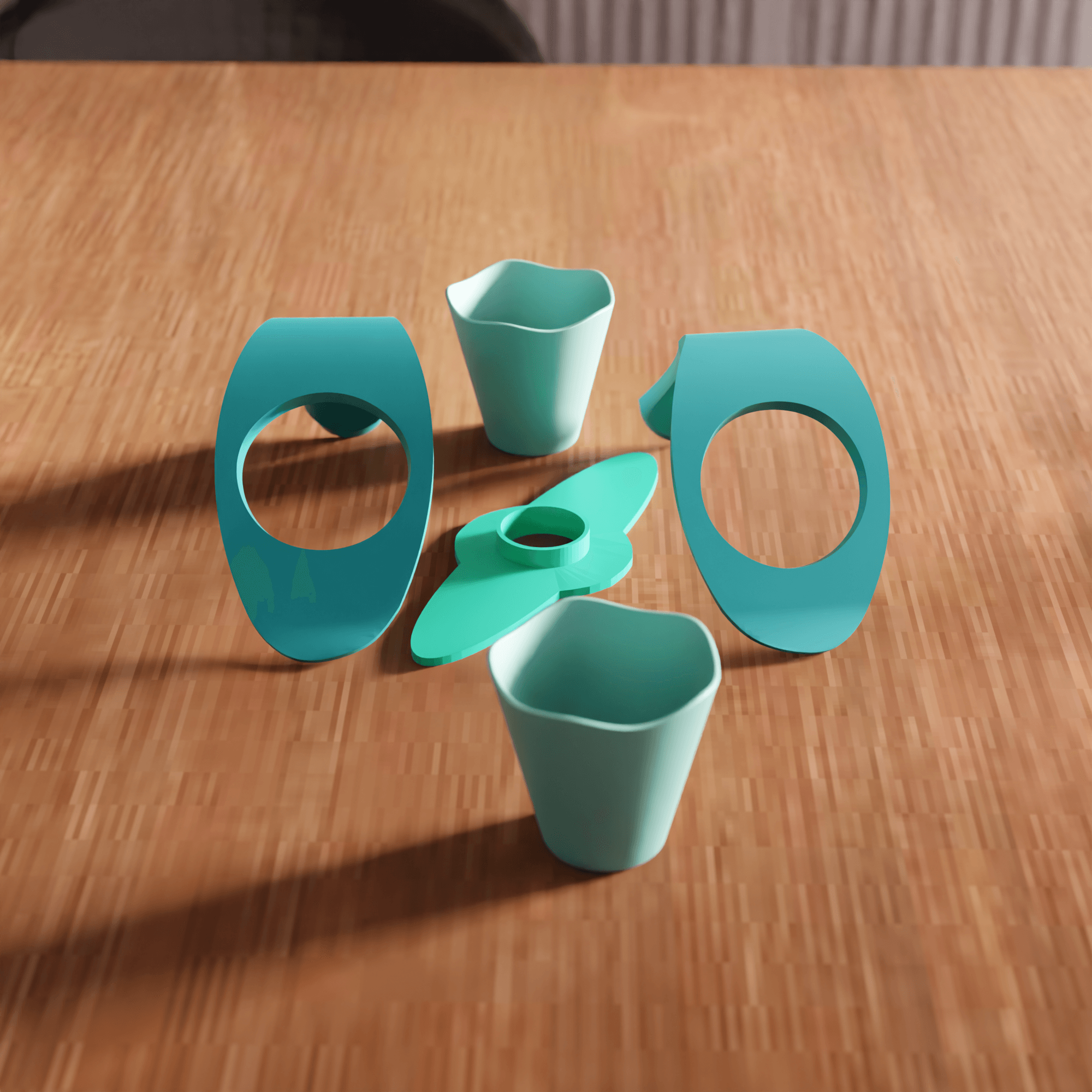 Dual Balance Wave Planter 3d model