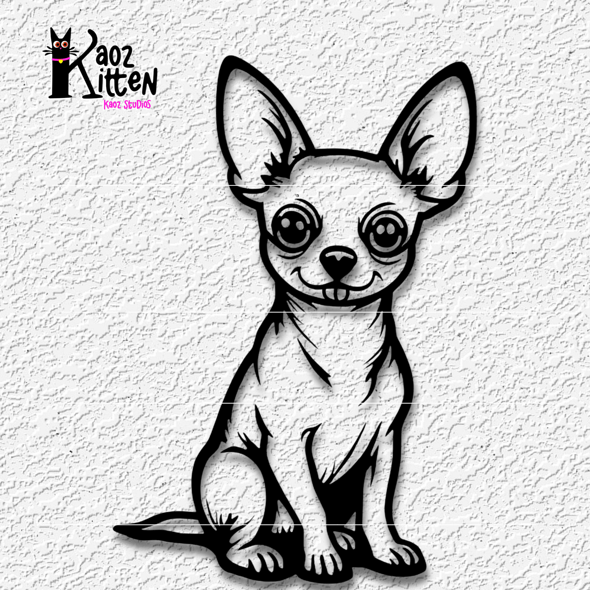 cute chihuahua wall art puppy dog decor 3d model