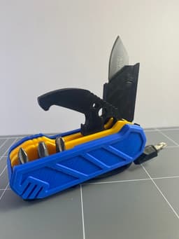 FoldX - Foldable multi-tool -Double and Triple tool-head holder 3d model