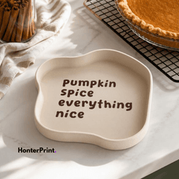 Wavy Decorative Tray STL - Pumpkin Spice Everything Nice - Minimalist Fall Coffee Table Decor 3d model