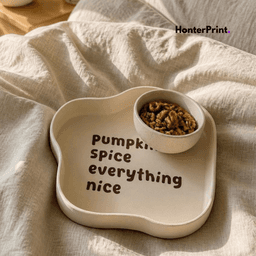 Wavy Decorative Tray STL - Pumpkin Spice Everything Nice - Minimalist Fall Coffee Table Decor 3d model