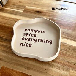 Wavy Decorative Tray STL - Pumpkin Spice Everything Nice - Minimalist Fall Coffee Table Decor 3d model