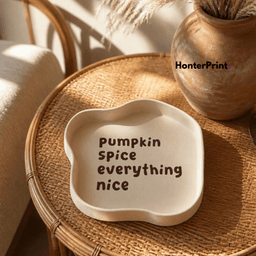 Wavy Decorative Tray STL - Pumpkin Spice Everything Nice - Minimalist Fall Coffee Table Decor 3d model