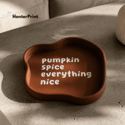 Wavy Decorative Tray STL - Pumpkin Spice Everything Nice - Minimalist Fall Coffee Table Decor 3d model