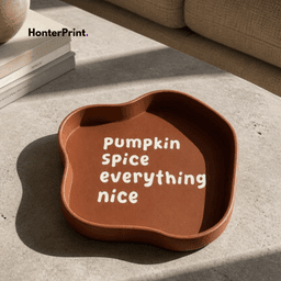 Wavy Decorative Tray STL - Pumpkin Spice Everything Nice - Minimalist Fall Coffee Table Decor 3d model