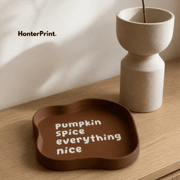 Wavy Decorative Tray STL - Pumpkin Spice Everything Nice - Minimalist Fall Coffee Table Decor 3d model
