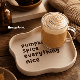Wavy Decorative Tray STL - Pumpkin Spice Everything Nice - Minimalist Fall Coffee Table Decor 3d model