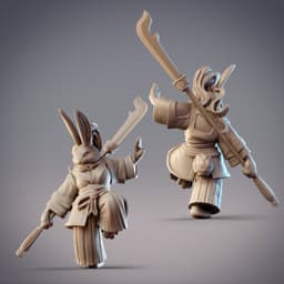 Rabbitfolk Warrior - Sunset Jade, Guanghan Swordswoman (Pre-Supported) 3d model